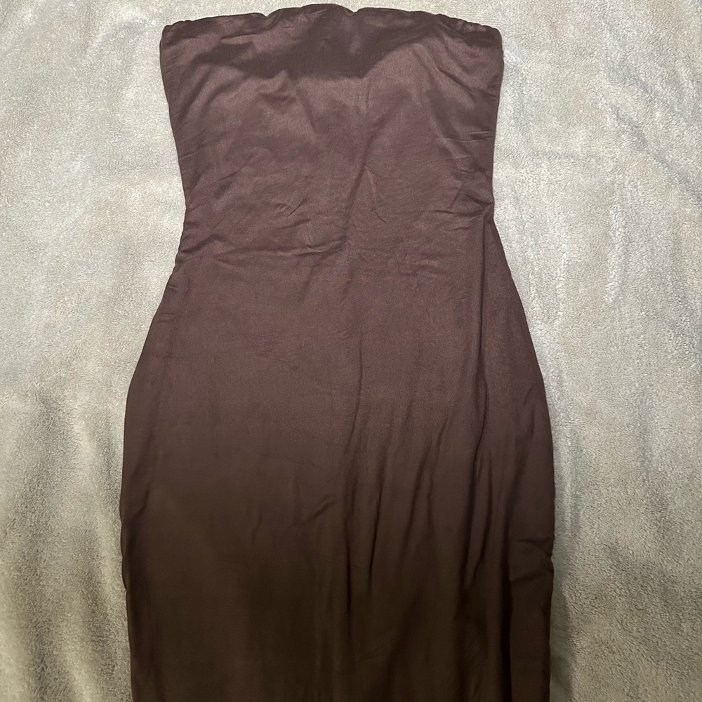 Long Brown Tube Dress